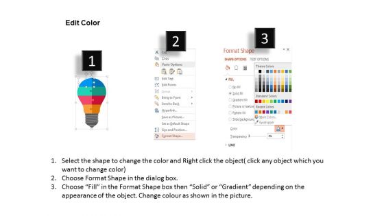 Colorful Puzzle Bulb Diagram With Icons Powerpoint Template