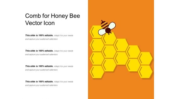 Comb For Honey Bee Vector Icon Ppt PowerPoint Presentation File Skills PDF