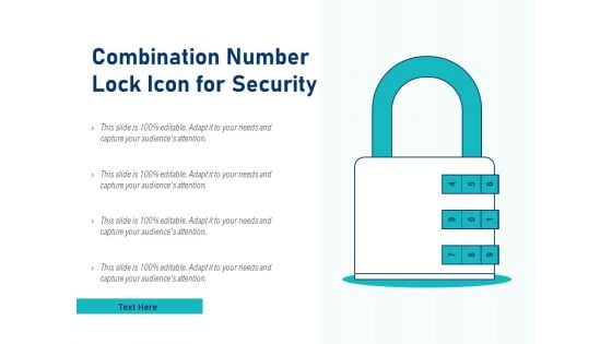 Combination Number Lock Icon For Security Ppt PowerPoint Presentation Professional Slides PDF