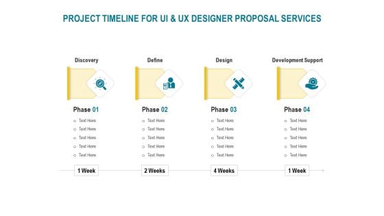 Command Line Interface Project Timeline For UI And UX Designer Proposal Services Ppt Icon Topics PDF