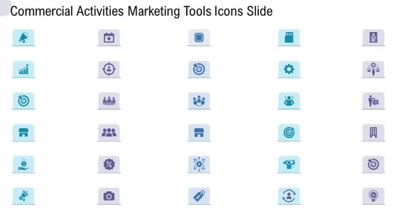 Commercial Activities Marketing Tools Icons Slide Mockup PDF