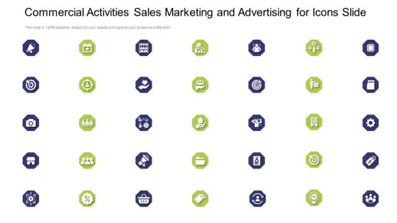 Commercial Activities Sales Marketing And Advertising For Icons Slide Ppt File Show PDF