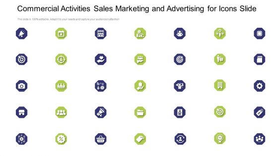 Commercial Activities Sales Marketing And Advertising For Icons Slide Ppt File Show PDF