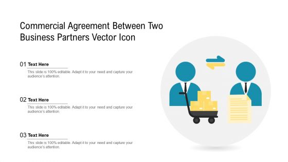 Commercial Agreement Between Two Business Partners Vector Icon Ppt Portfolio Smartart PDF