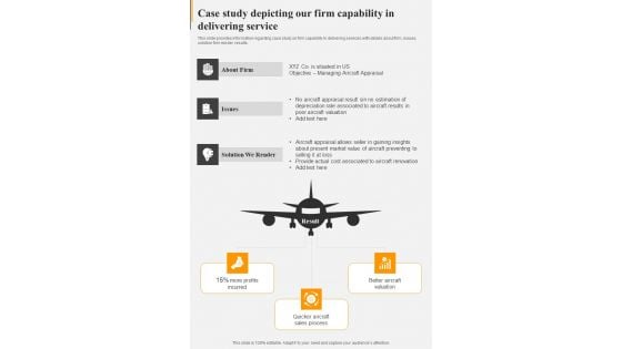 Commercial Airline Passenger Career Sales Proposal Case Study One Pager Sample Example Document