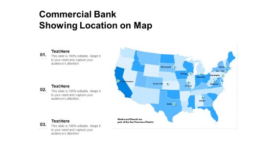 Commercial Bank Showing Location On Map Ppt PowerPoint Presentation Visual Aids Inspiration PDF