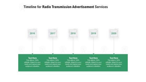 Commercial Broadcasting Timeline For Radio Transmission Advertisement Services Brochure PDF