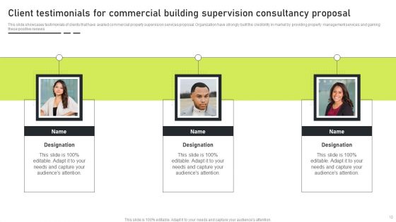 Commercial Building Supervision Consultancy Proposal Ppt PowerPoint Presentation Complete Deck With Slides