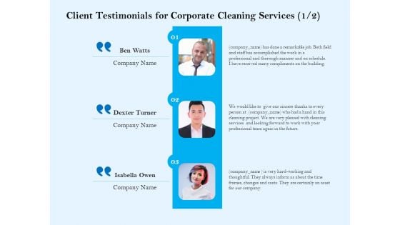 Commercial Cleaning Services Client Testimonials For Corporate Cleaning Services Compliment Professional PDF