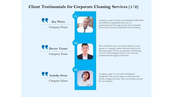 Commercial Cleaning Services Client Testimonials For Corporate Cleaning Services Compliment Professional PDF