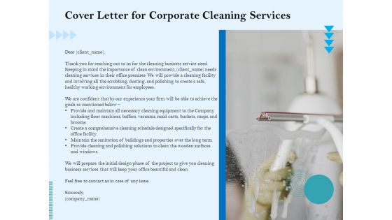 Commercial Cleaning Services Cover Letter For Corporate Cleaning Services Inspiration PDF