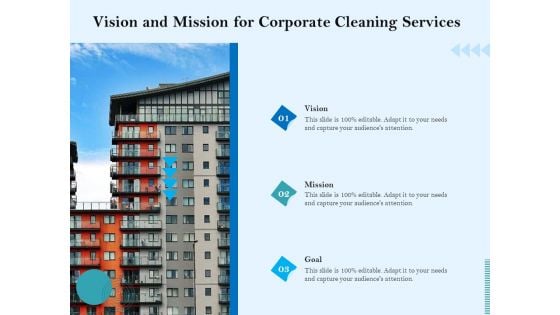 Commercial Cleaning Services Vision And Mission For Corporate Cleaning Services Introduction PDF