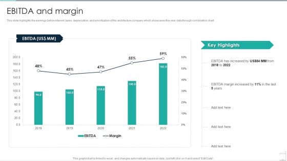 Commercial Construction And Architecture Firm Ebitda And Margin Mockup PDF