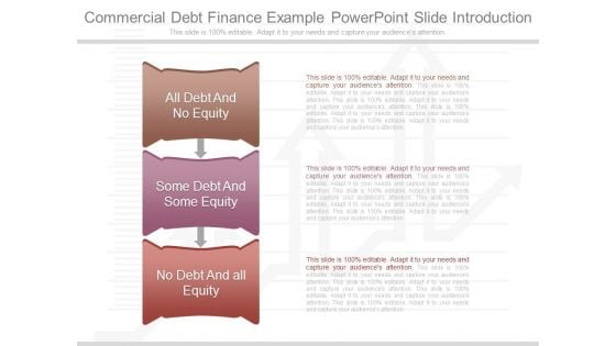 Commercial Debt Finance Example Powerpoint Slide Introduction