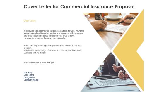 Commercial Insurance Proposal Ppt PowerPoint Presentation Complete Deck With Slides