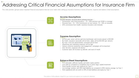 Commercial Insurance Solutions Strategic Plan Addressing Critical Financial Assumptions Sample PDF