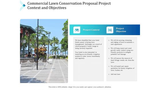 Commercial Lawn Conservation Proposal Project Context And Objectives Ppt Professional Background PDF