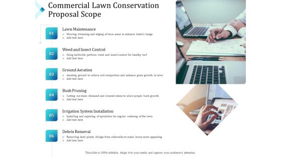 Commercial Lawn Conservation Proposal Scope Ppt Graphics PDF