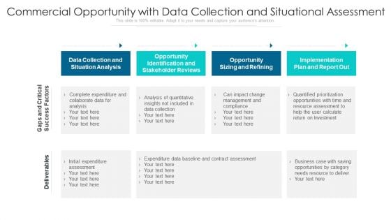 Commercial Opportunity With Data Collection And Situational Assessment Template PDF