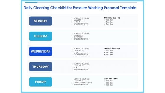 Commercial Pressure Washing Contract Template Daily Cleaning Checklist For Pressure Washing Proposal Template Topics PDF