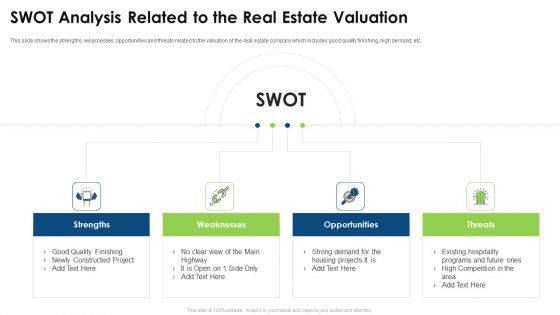 Commercial Property Evaluation Techniques Swot Analysis Related To The Real Estate Valuation Inspiration PDF