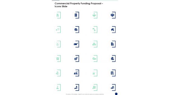 Commercial Property Funding Proposal Icons Slide One Pager Sample Example Document Commercial Property Funding Proposal Icons Slide One Pager Sample Example Document