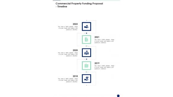 Commercial Property Funding Proposal Timeline One Pager Sample Example Document