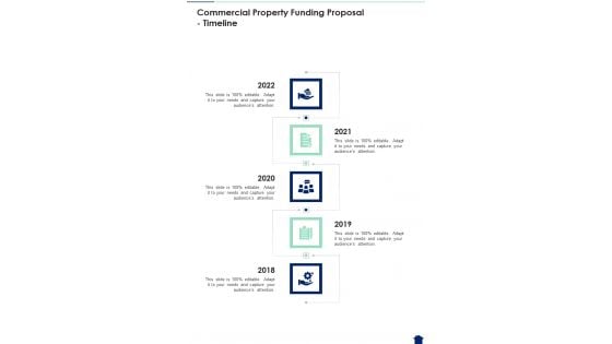 Commercial Property Funding Proposal Timeline One Pager Sample Example Document Commercial Property Funding Proposal Timeline One Pager Sample Example Document