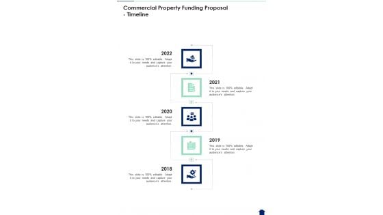 Commercial Property Funding Proposal Timeline One Pager Sample Example Document