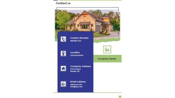 Commercial Real Estate Commission Services Proposal Contact Us One Pager Sample Example Document
