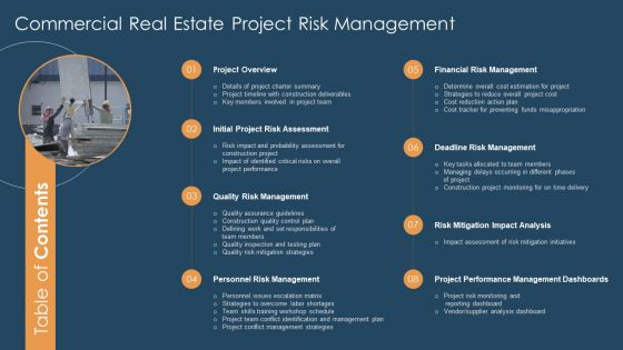 Commercial Real Estate Project Risk Management Overview Graphics PDF