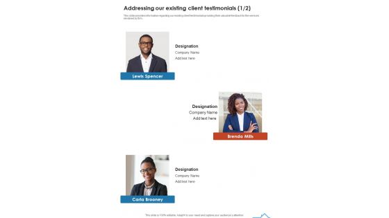 Commercial Real Estate Property Development Addressing Our Existing Client One Pager Sample Example Document Commercial Real Estate Property Development Addressing Our Existing Client One Pager Sample Example Document