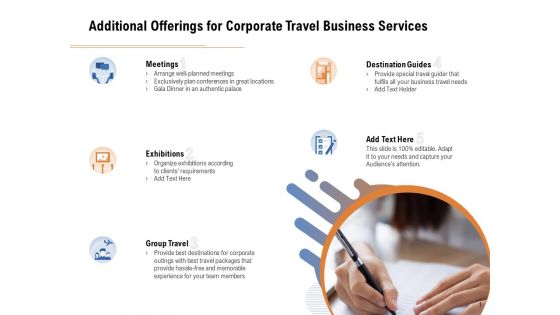 Commercial Travel And Leisure Commerce Additional Offerings For Corporate Travel Business Services Summary PDF