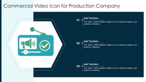 Commercial Video Icon For Production Company Ppt Slides Download PDF