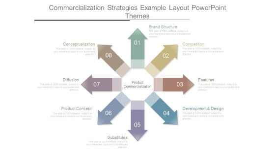 Commercialization Strategies Example Layout Powerpoint Themes