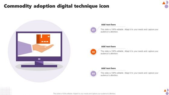 Commodity Adoption Digital Technique Icon Infographics PDF