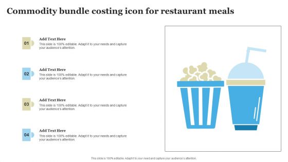 Commodity Bundle Costing Icon For Restaurant Meals Structure PDF