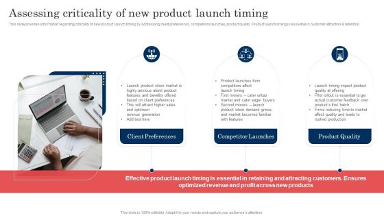 Commodity Launch Administration Playbook Assessing Criticality Of New Product Launch Timing Template PDF