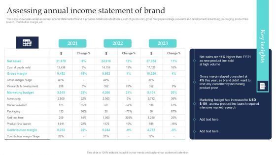 Commodity Line Extension Techniques Assessing Annual Income Statement Of Brand Elements PDF