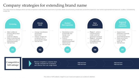 Commodity Line Extension Techniques Company Strategies For Extending Brand Name Demonstration PDF