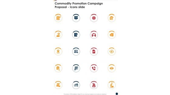 Commodity Promotion Campaign Proposal Icons Slide One Pager Sample Example Document Commodity Promotion Campaign Proposal Icons Slide One Pager Sample Example Document