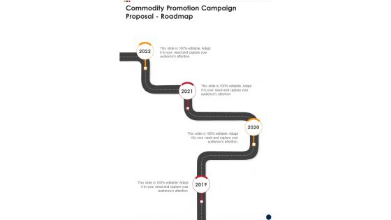 Commodity Promotion Campaign Proposal Roadmap One Pager Sample Example Document