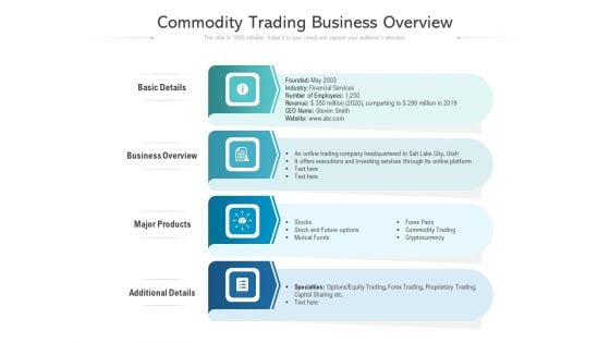 Commodity Trading Business Overview Ppt PowerPoint Presentation Outline Good PDF