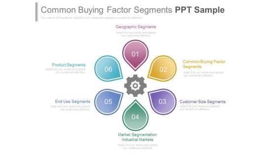 Common Buying Factor Segments Ppt Sample