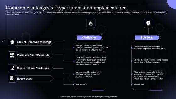 Common Challenges Of Hyperautomation Hyperautomation Software Solutions IT Microsoft PDF