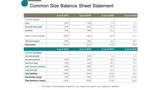 common size balance sheet statement ppt powerpoint presentation slides tips
