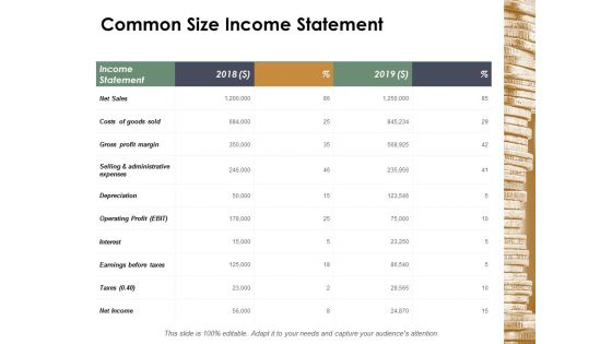 Common Size Income Statement Ppt Powerpoint Presentation Show Images