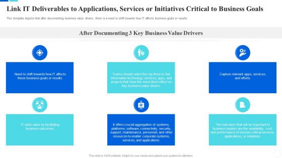 Communicate Company Value To Your Stakeholders Link IT Deliverables To Applications Microsoft PDF