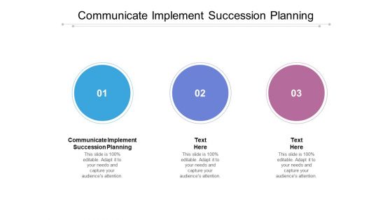 Communicate Implement Succession Planning Ppt PowerPoint Presentation Outline Slides Cpb