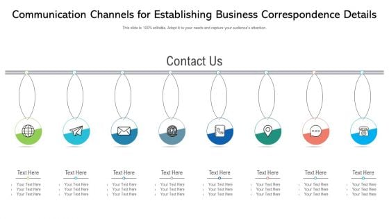 Communication Channels For Establishing Business Correspondence Details Mockup PDF